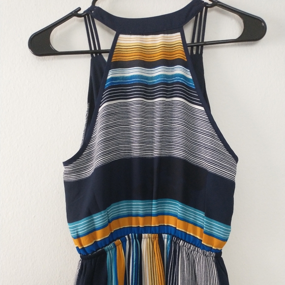 57" Stripped Maxi Dress with Side Slit - Picture 7 of 10